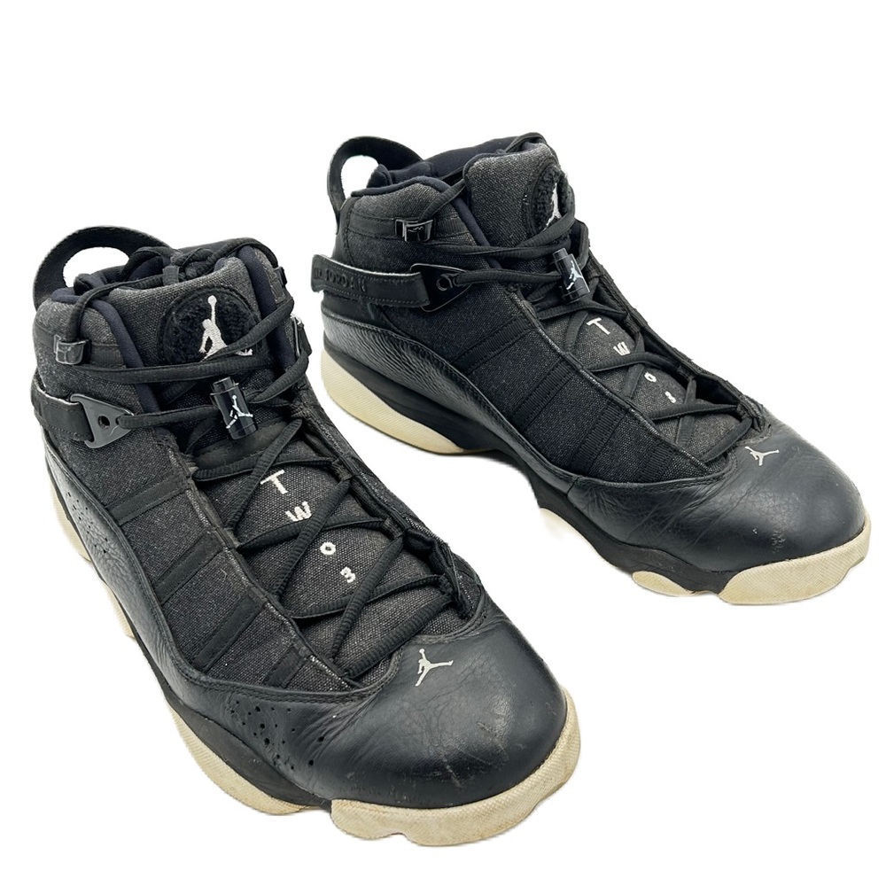 Nike Air Jordan 6 Rings Sneaker Shoe Mens Size 11.5 Black White Athletic Retro